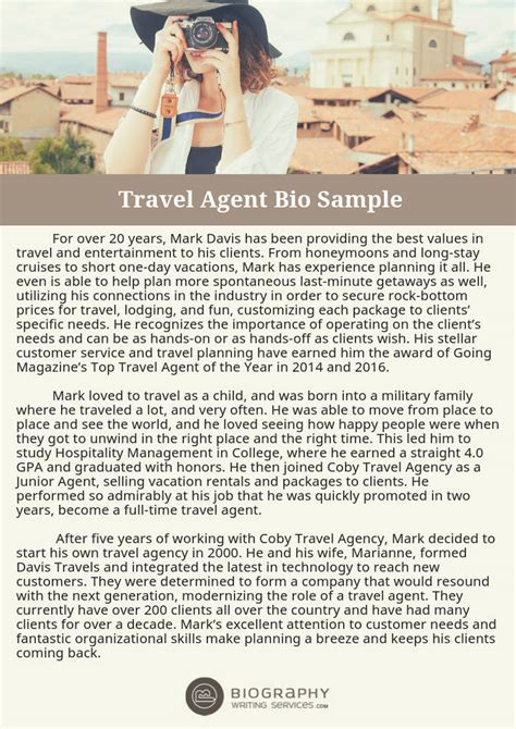 Discover the Charismatic World of Travel: Explore Inspiring Travel Agent Bio Examples