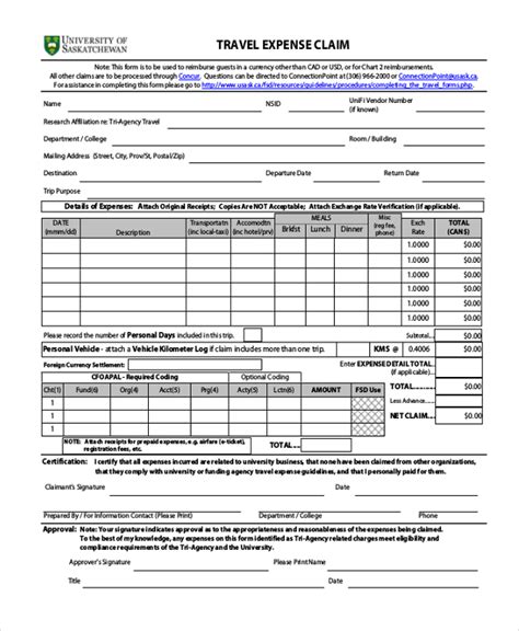 Travel Expense Form FREE DOWNLOAD Aashe