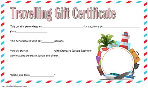 Travel Gift Certificate Template Word