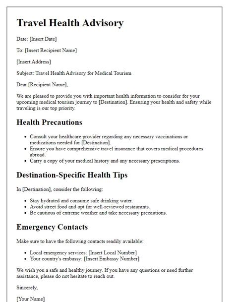 Travel Health Advisory
