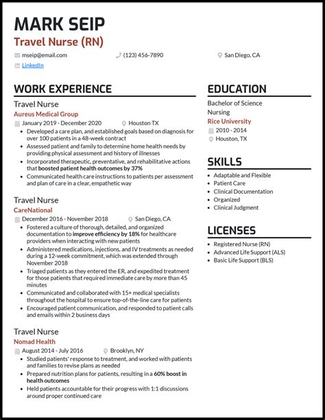 Travel Nurse Resume Objective Examples