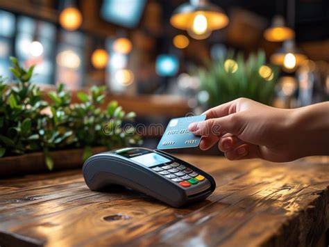 A traveler paying for coffee with a credit card in a foreign city