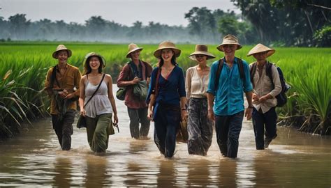 Travelers Exploring Mekong Delta