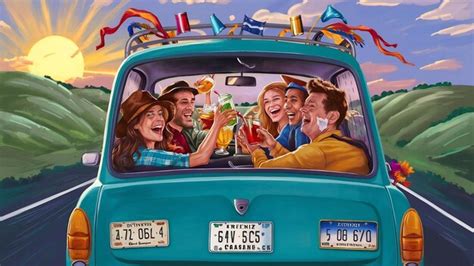 Travellers celebrating