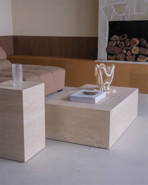 Travertine Plinth Coffee Table
