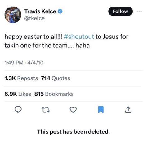 Travis Kelce Easter Tweet