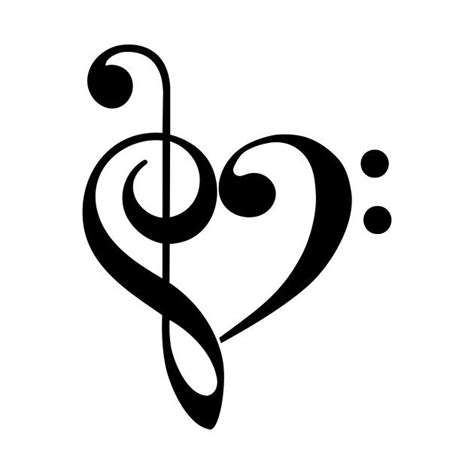 Treble Clef Bass Clef Heart Tattoo