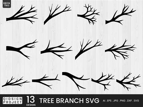 Golden Foliage: Alluring Tree Branch SVG File for Your Next DIY Project