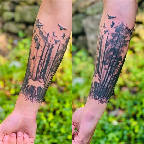 Yosemite half sleeve Tree sleeve tattoo, Line tattoos