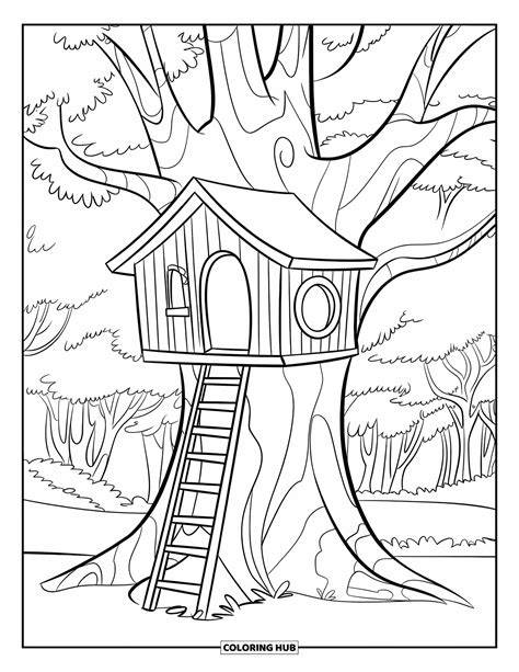 Tree House Coloring Pages