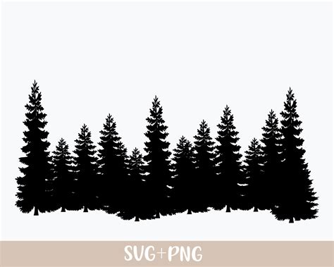 Graceful and Majestic Tree Line Silhouette SVG - Download for Free Now!