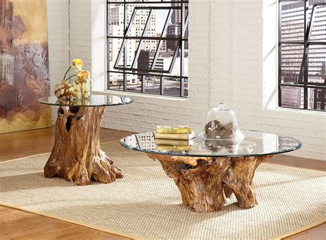 Teak Tree Root Coffee Table Round Coastal Style NZ