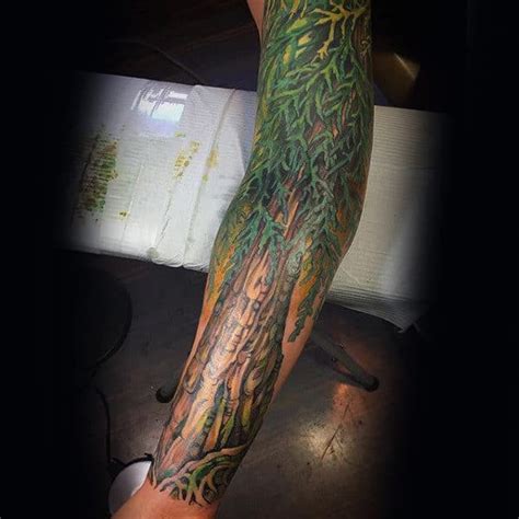 75 Tree Sleeve Tattoo Designs For Men Ink Ideas With
