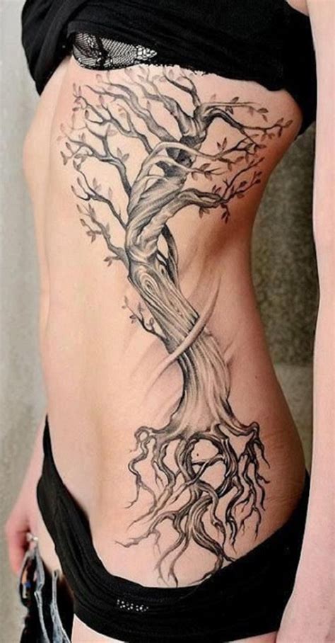 Tree Tattoo On Side Of Body
