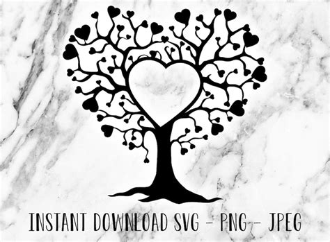 Enchanting Tree of Love: Discover the Stunning Tree With Heart SVG Design!