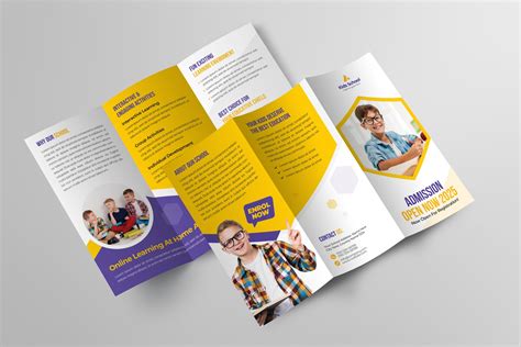 School TriFold Brochure Template Google Docs, Word, Apple Pages, PSD