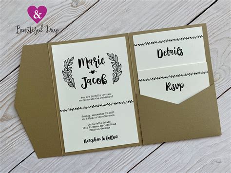 Download Tri Fold Wedding Invitation Pocket Envelope Easy Edite