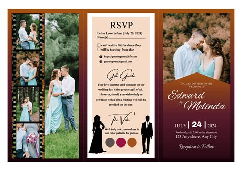 Download Tri Fold Wedding Invitation Pocket Envelope Files