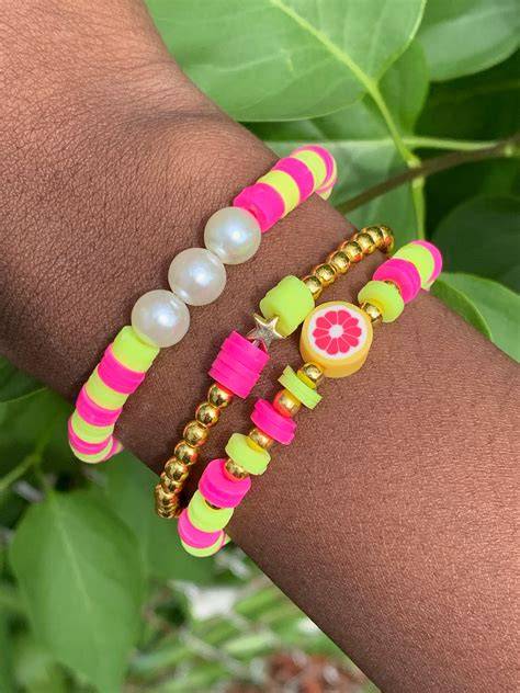 Triadic Clay Bead Bracelet