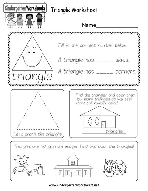 Triangle Worksheets For Kindergarten