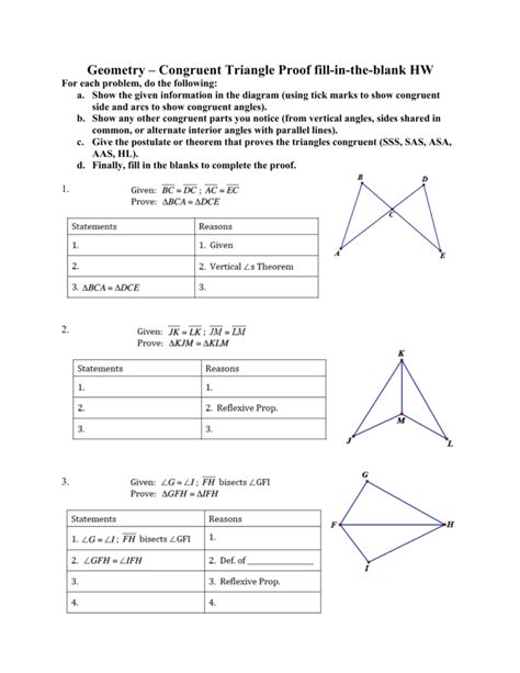 Triangle Congruence Proofs Worksheet Answers — db-excel.com