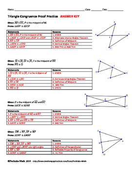 Triangle Congruence SSS Proof GEOMETRY Worksheet by Pecktabo Math