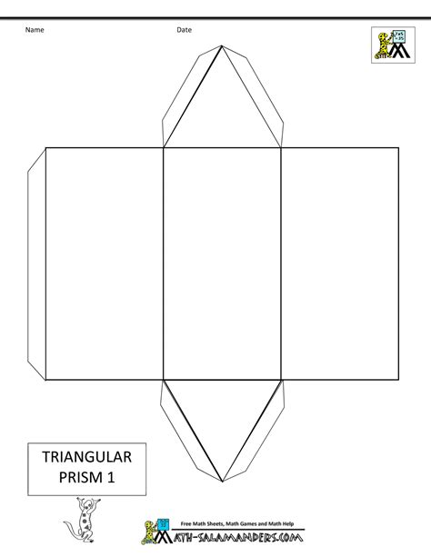 Triangular Prism Net Template Printable