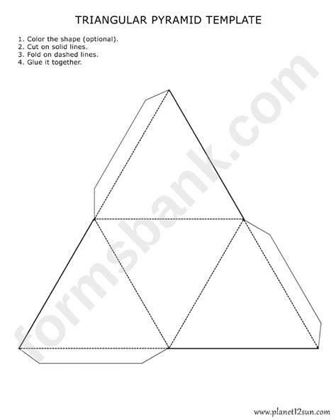 Triangular Pyramid Template Printable