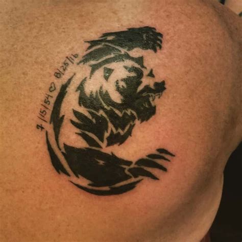 Black ink tribal bear tattoo on half sleeve Tattoos Book