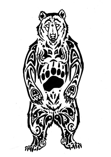 Top 41 Best Tribal Bear Tattoo Ideas [2021 Inspiration
