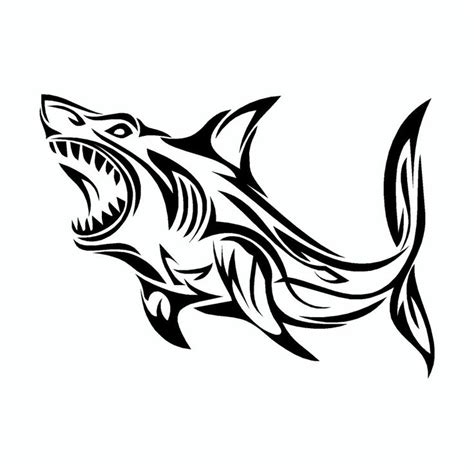 Ktc Logo B Great White Shark Tribal Tattoo , Free