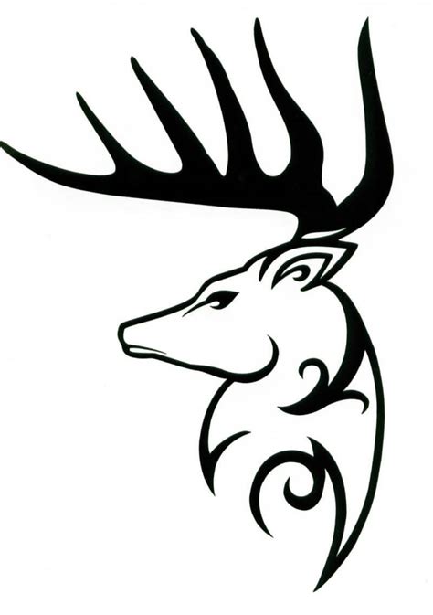 Tribal Deer Deer head tattoo, Deer tattoo designs, Cool