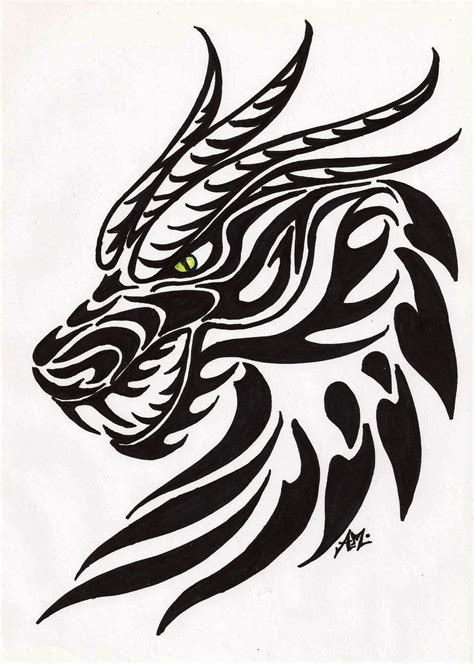 4 Tribal Head Dragon Tattoos For Men Que la historia me