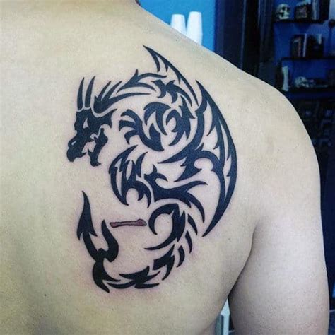 60 Tribal Dragon Tattoo Designs For Men Mythological Ink