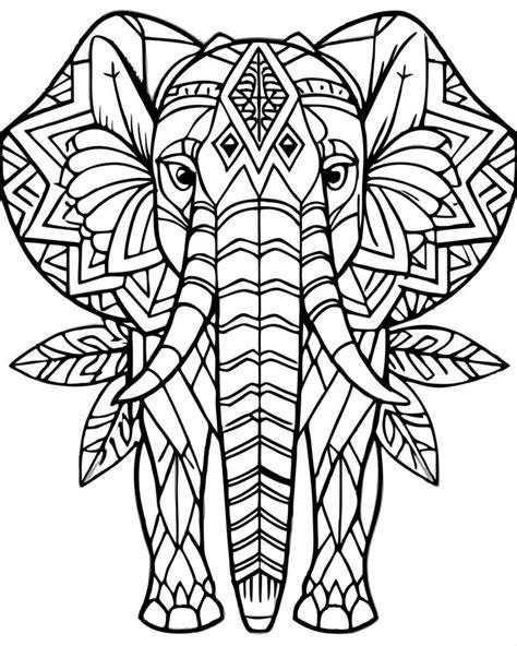 Tribal Elephant Coloring Pages