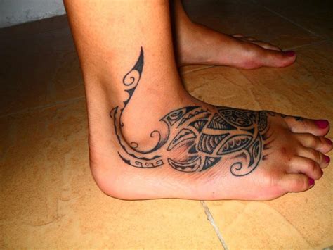 Polynesian Tribal Foot Tattoo Ideas Design Tattoos, Foot