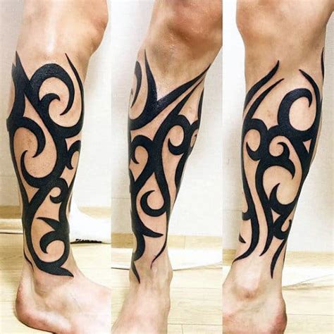 Tribal On Leg Tattoos