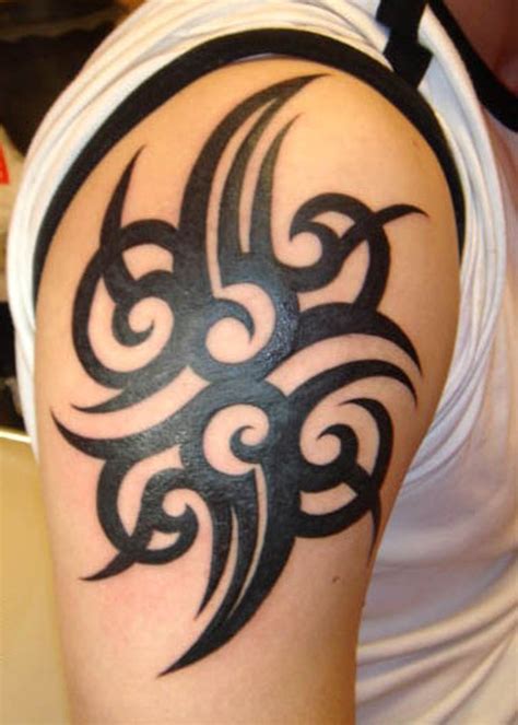 Tribal On Shoulder Tattoos