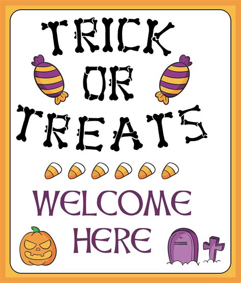 Trick Or Treaters Welcome Sign Printable