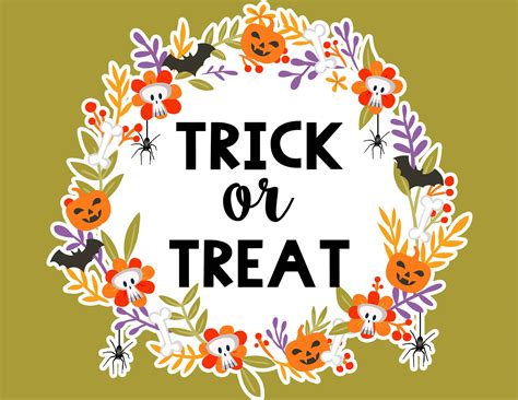 Trick Or Treat Sign Printable