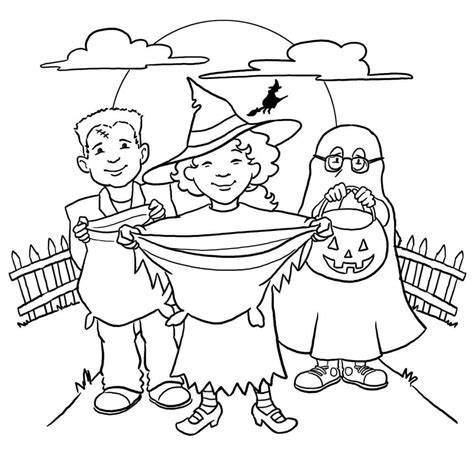 Trick Or Treating Coloring Pages