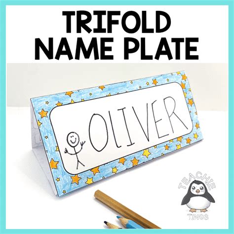 Trifold Name Plate Template Free