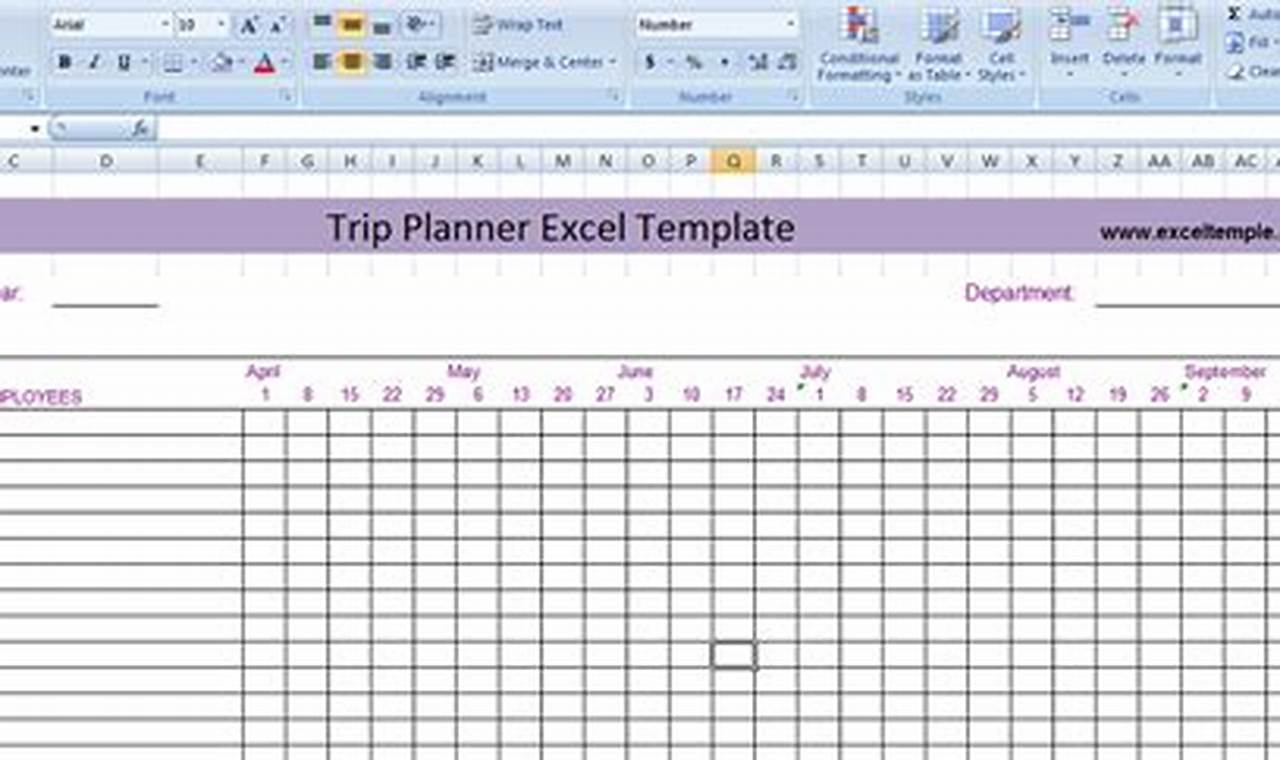 Trip Planner Template Excel: A Comprehensive Guide