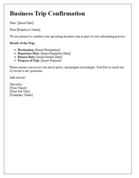 Trip Confirmation Communication