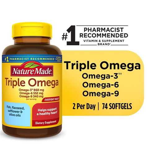 Nature Made Triple Omega 3-6-9 Softgels, 170 Count - Walmart.com