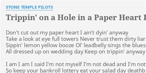 Trippin On A Hole In A Paper Heart Lyrics meaning