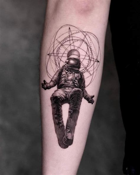 Trippy Astronaut Tattoo Design