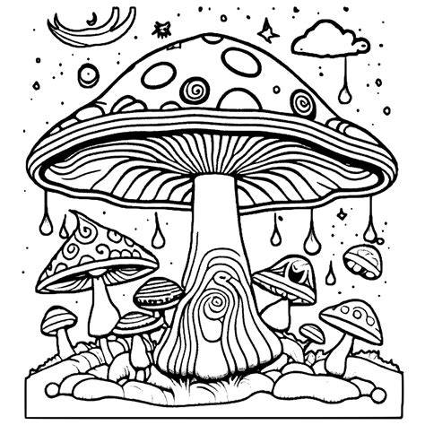 Trippy Mushroom Coloring Pages