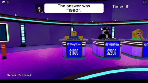 Trivia! Roblox Game Show [Jeopardy] Answer Script - WRD 