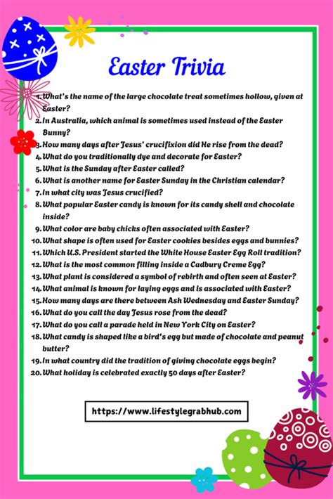 Trivia On Easter